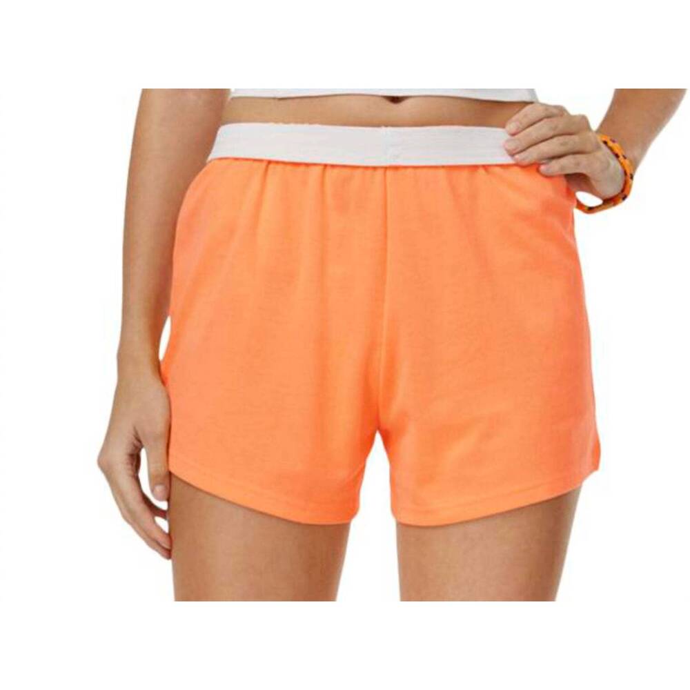 NEW ENERGIE women's knit solid athletic shorts in peachy